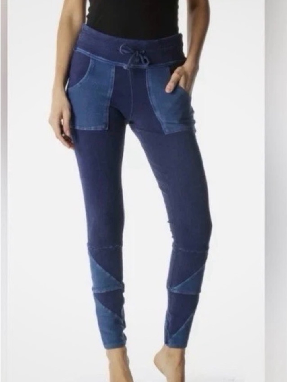 Free People FP Movement Kyoto Legging Patchwork Blue Sp